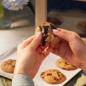 Tate's Bake Shop dark chocolate chunks close-up highlights premium ingredients