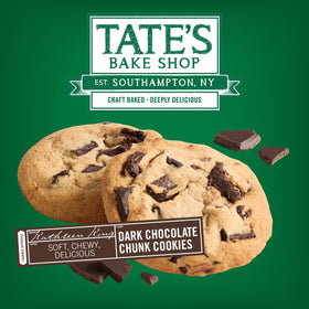 Tate's Bake Shop soft baked cookies plated for dessert or snack