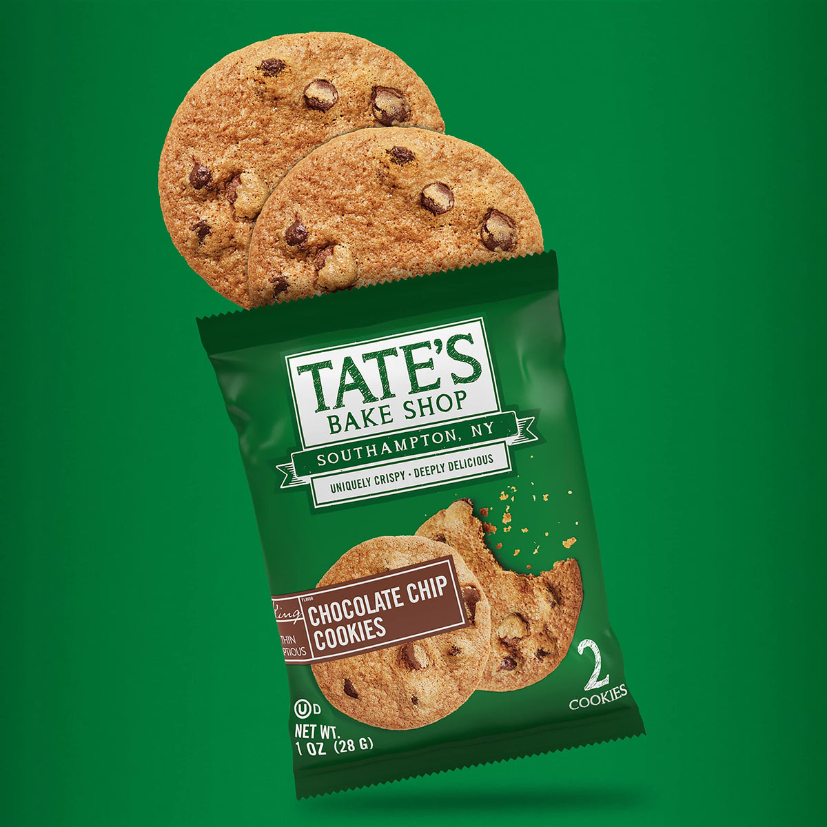 Tate's Bake Shop thin crispy cookies offer a buttery bite with coffee