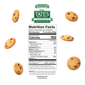 Tate's Bake Shop Tiny Gluten Free Chocolate Chip Cookies lunchbox snack; great for school or work