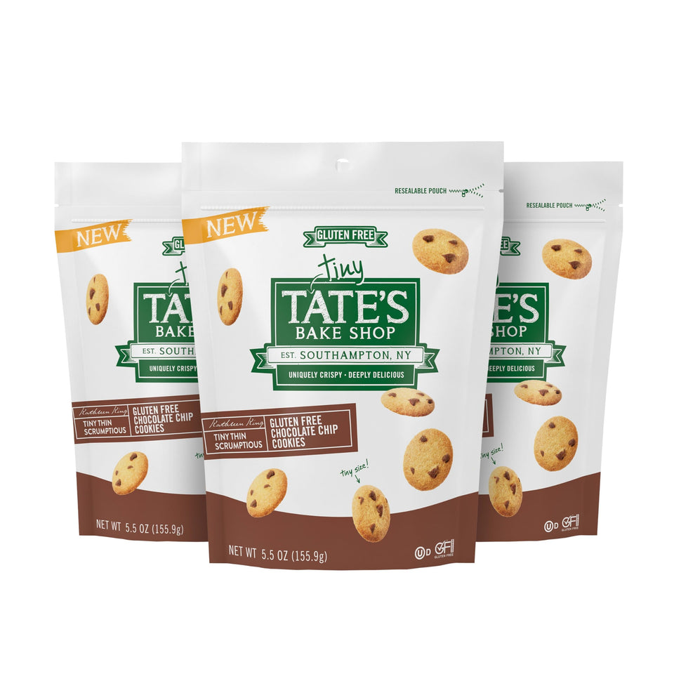 Tate's Bake Shop Tiny Gluten Free Chocolate Chip Cookies pack for easy, shareable snacking on the go