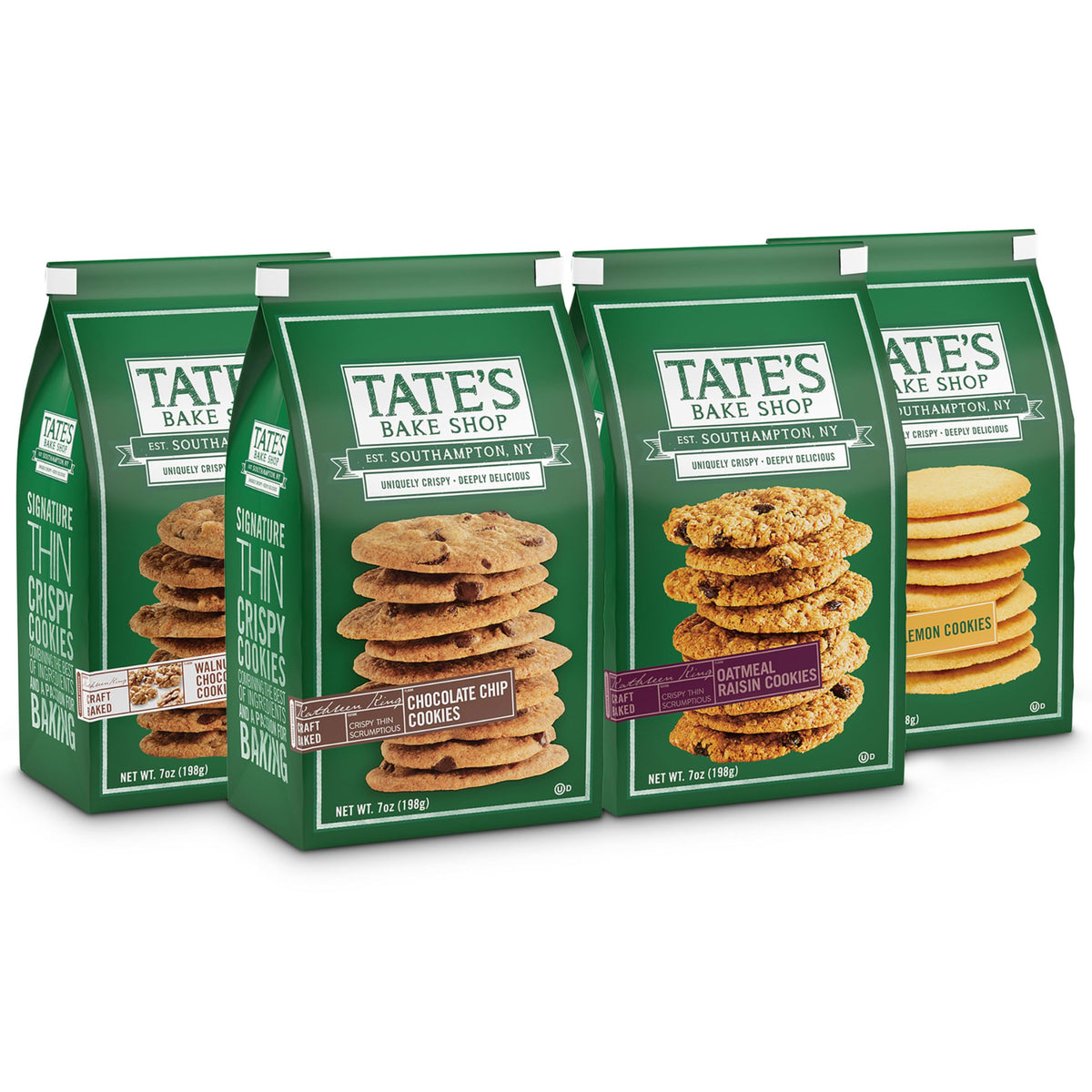 Tate's Bake Shop Variety Pack Chocolate Chip Walnut cookies, ideal for gifting or party trays.