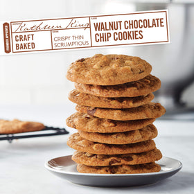 Tate's Bake Shop Walnut Chocolate Chip Cookies close-up with nuts and chips