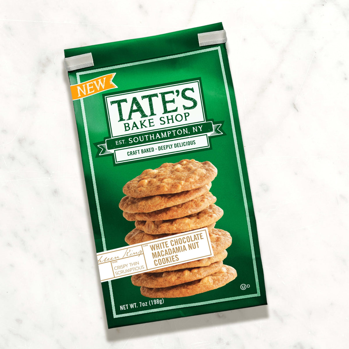 Tate's Bake Shop cookies on a porcelain plate for sharing.