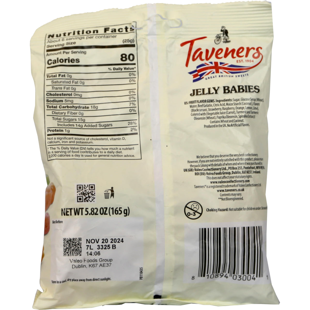 Taveners Jelly Babies Made in the UK: classic British candy for families.