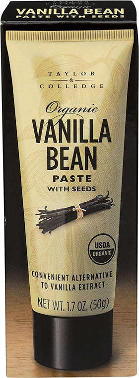 Taylor & Colledge vanilla paste tube front view showcases premium packaging