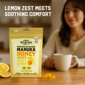 Taylor Pass Mānuka Drops lemon close-up with natural zest scent