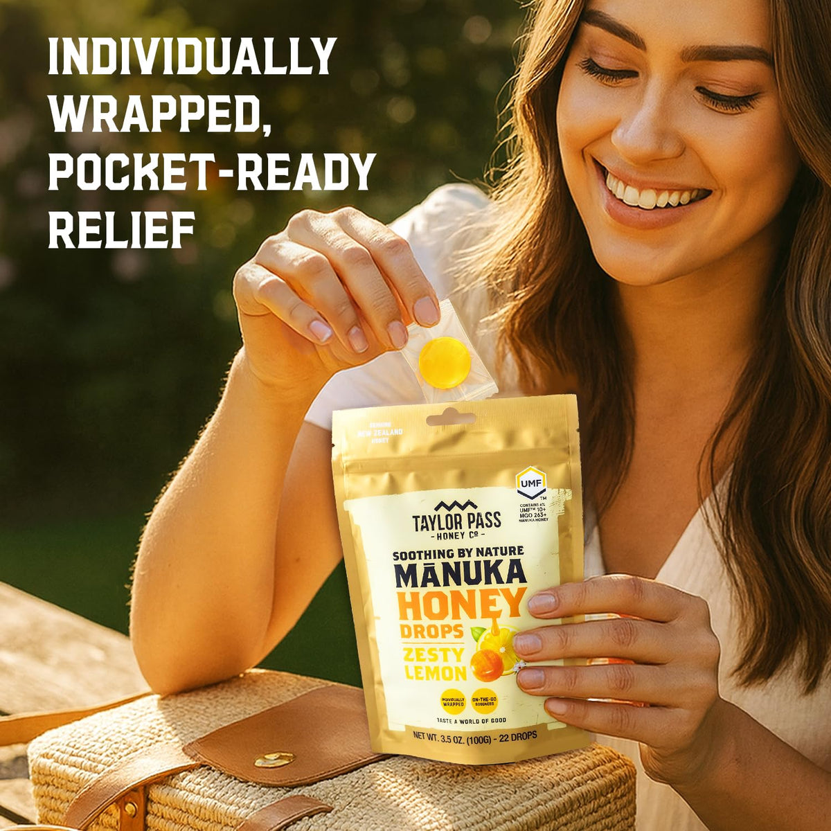 Taylor Pass Mānuka Drops originated in New Zealand with traceability from hive to drop