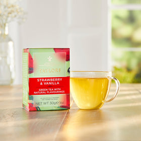 Taylors of Harrogate Peach Hibiscus infusion tea bags with bright peach notes