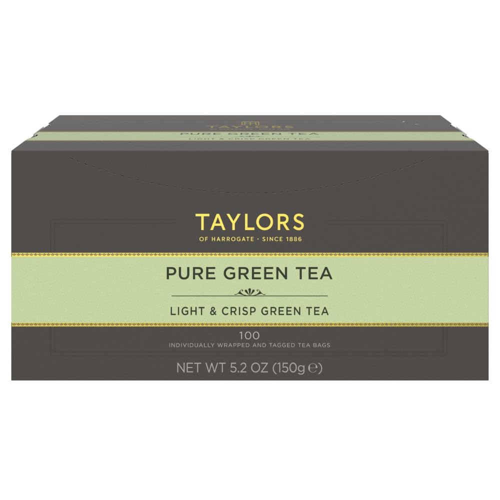 Taylors of Harrogate Pure Green Tea bags deliver a delicate, fresh flavour.