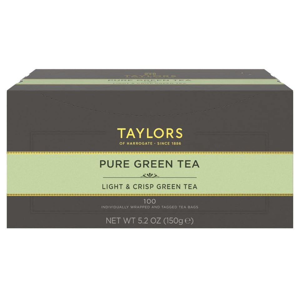 Taylors of Harrogate Pure Green Tea bags deliver a delicate, fresh flavour.