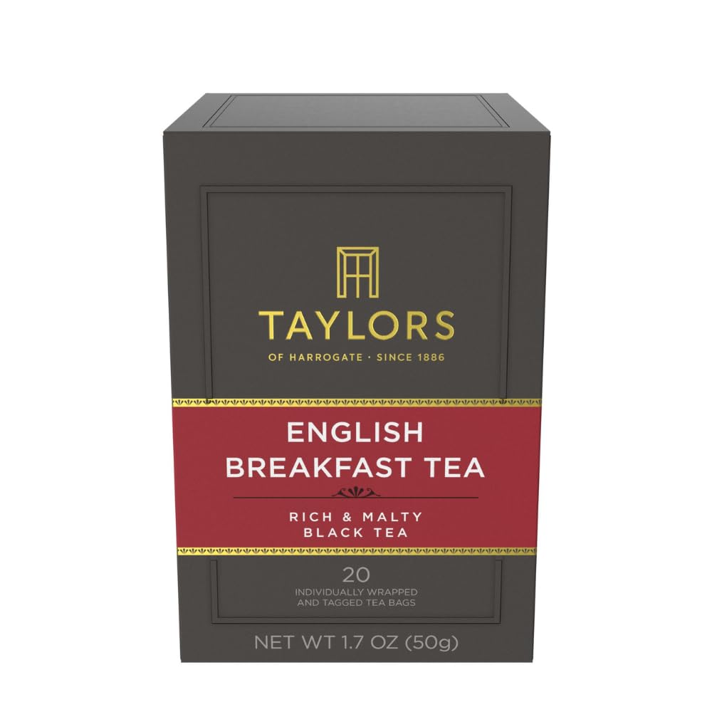 Taylors of Harrogate English Breakfast tea bags for a bright, full-bodied morning cup.