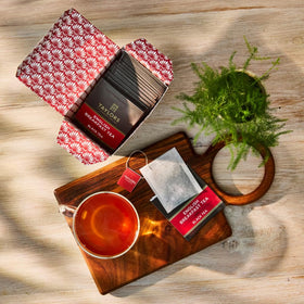Taylors of Harrogate English Breakfast cup with bold aroma and rich flavor.