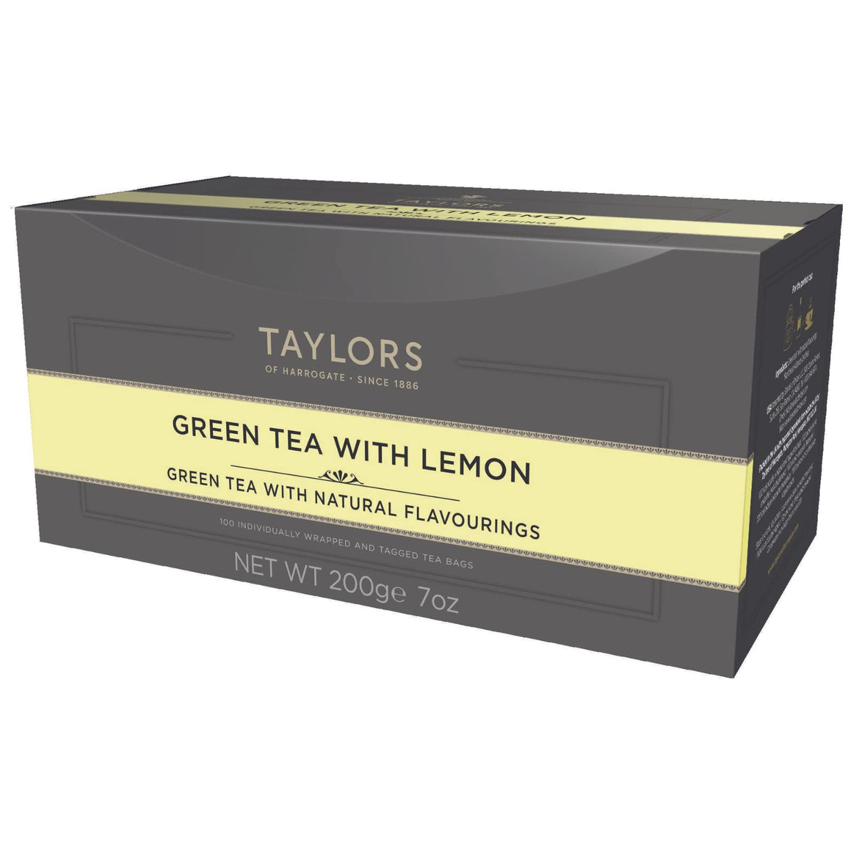 Taylors of Harrogate Green Tea with Lemon tea bags for a refreshing citrus lift.