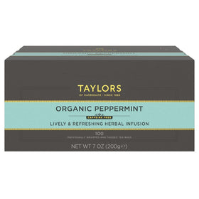 Taylors of Harrogate Organic Peppermint tea cup for a refreshing caffeine-free infusion.