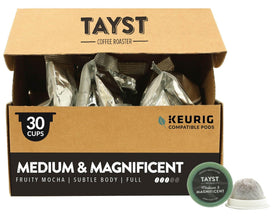 Tayst Coffee Pods Medium Magnificent pack-shot for quick, sustainable single-serve mornings