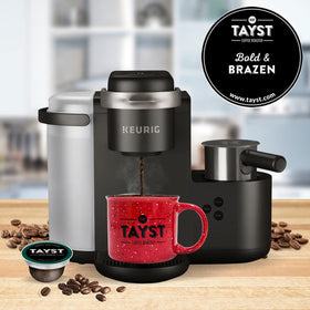 Tayst Rainforest Alliance-certified coffee image highlighting ethical farming partnerships.