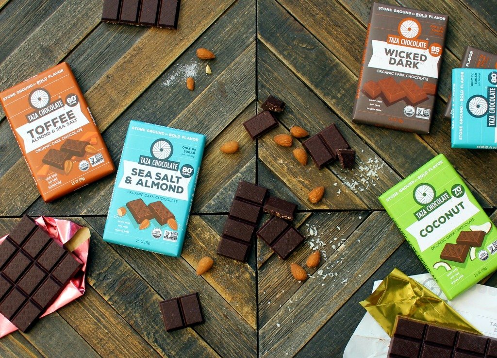 Taza Amaze Pack of 10 bars on display; convenient vegan snack.