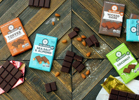 Taza Amaze Pack of 10 bars on display; convenient vegan snack.