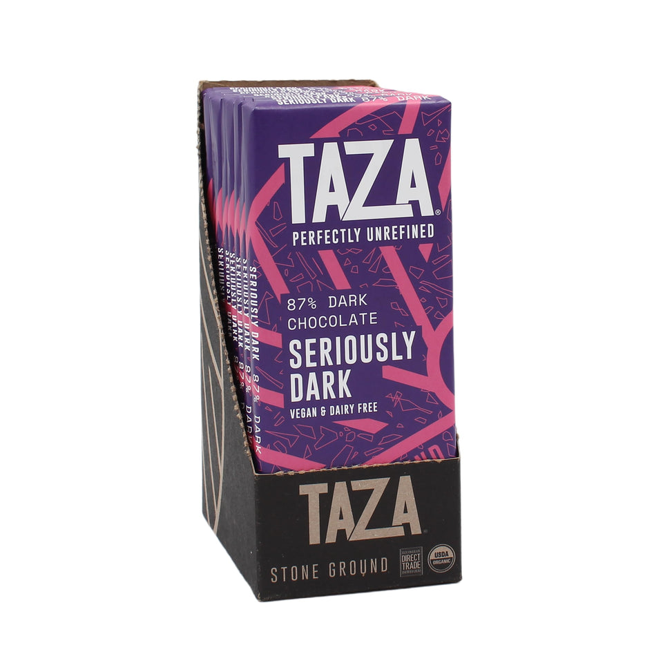 Taza Amaze Bar 87% pack of 10 offers bold cacao flavor.