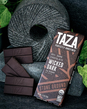 Taza Amaze Bar 95% vegan chocolate suitable for dairy-free dessert ideas.