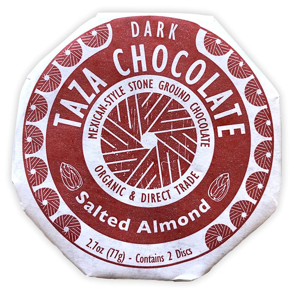Taza dark chocolate disc with grain-mill texture—artisanal Mexican-style bite