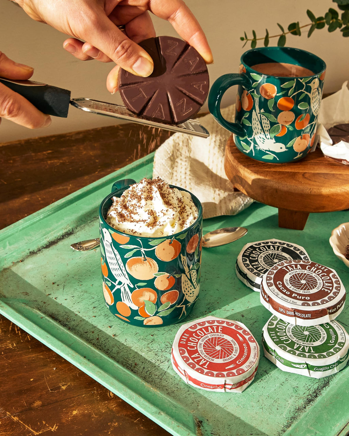 Taza Chocolate discs ready to melt into hot chocolate or enjoy as a snack.