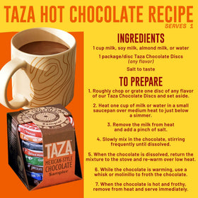 Discs ready for hot or iced chocolate or a simple, versatile snack.
