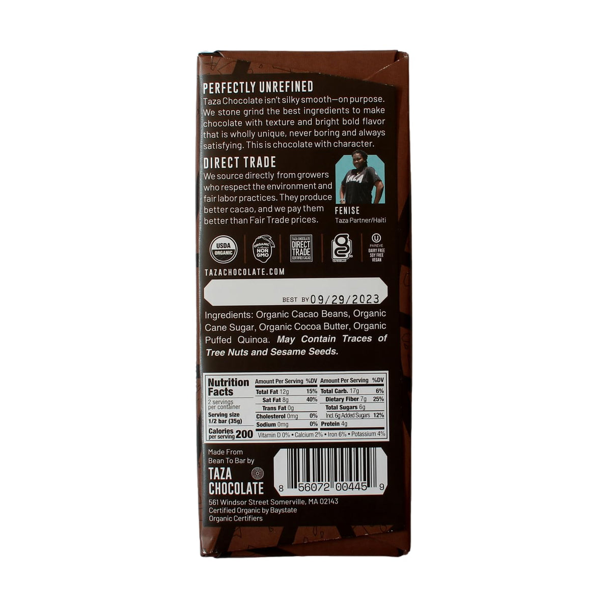 Gift-ready packaging from Taza Chocolate showcases artisan craft.