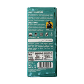 Hazelnut Praline bar by Taza with roasted nuts and praline.