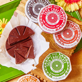 Taza Mexicano Disc 85% offers vegan, dairy-free indulgence in a square.