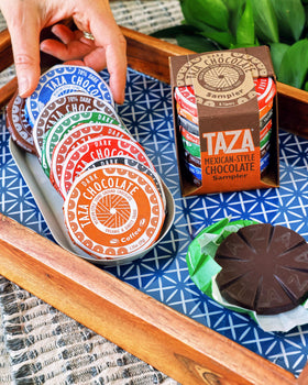 Taza Mexicano disc close-up shows rustic stone-ground texture.