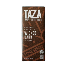 Taza Wicked Dark 95% variety pack gift box on display.