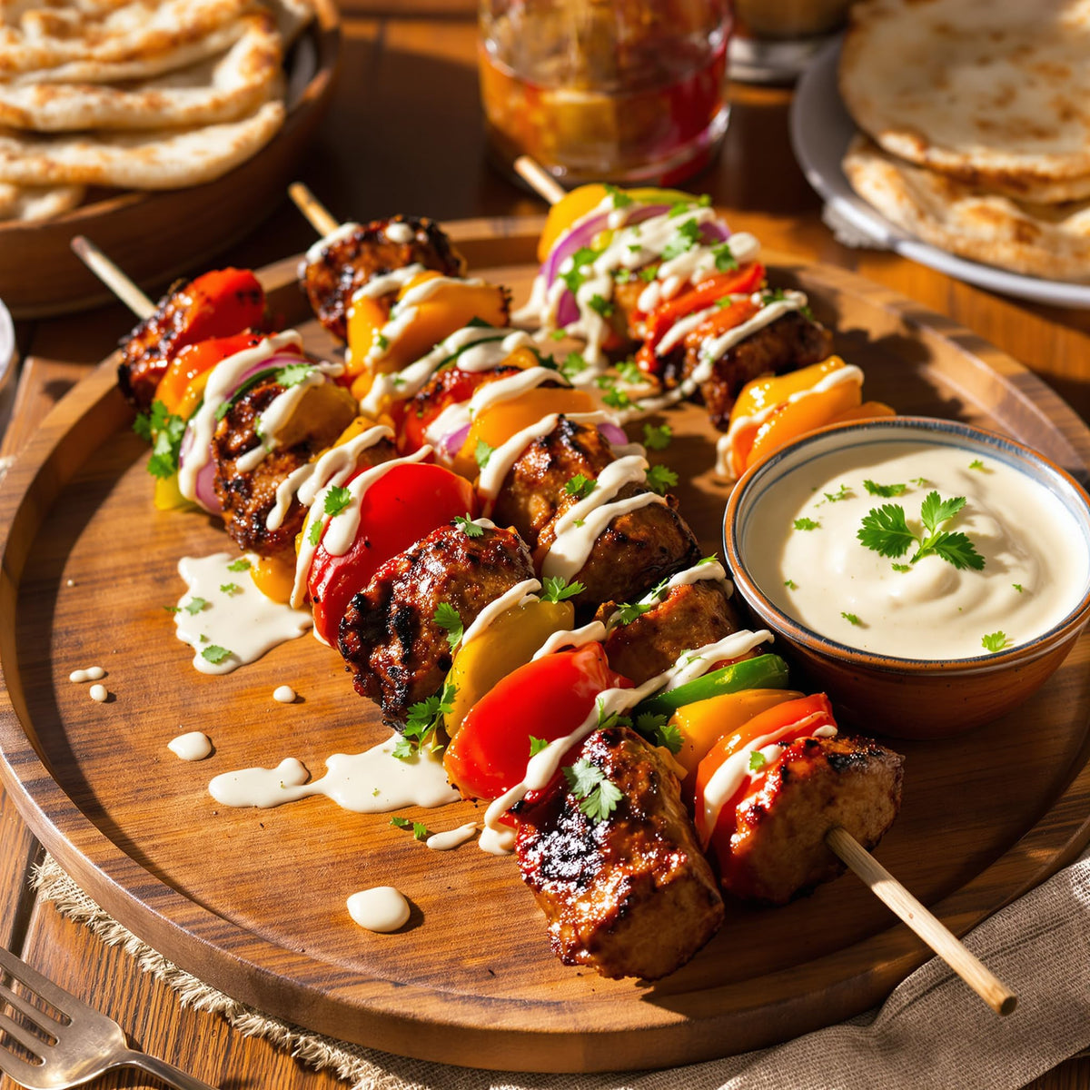 Shawarma wrap with Tazah garlic sauce adds garlicky flavor boost.