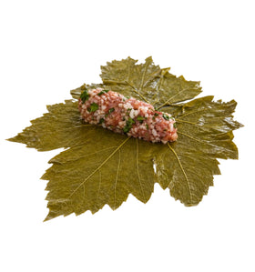 TAZAH Mediterranean cuisine idea featuring grape leaves as versatile starter or main
