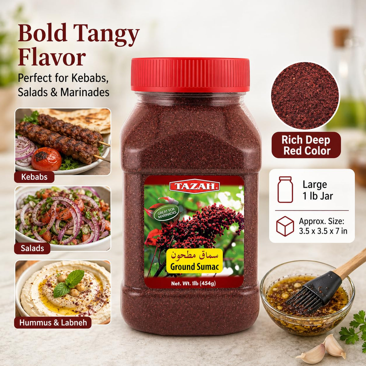 Bowl of dressing with Tazah Sumac Spice for tangy kick.