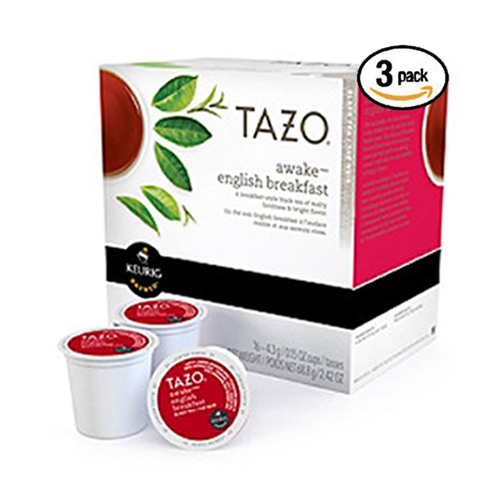 TAZO Awake English Breakfast K-Cup pack delivers bold morning flavor for a quick, satisfying brew.