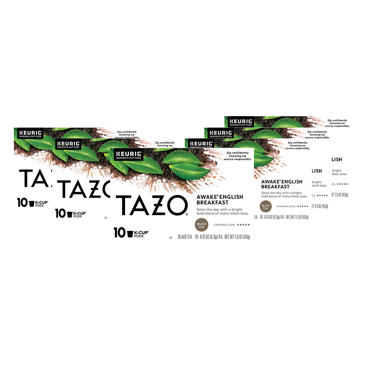 TAZO Black Tea cup pour highlights bold flavor and energizing aroma.