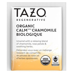 TAZO Calm Chamomile box shows six-pack packaging for easy stocking
