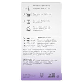 TAZO Vanilla Bean Macaron tea bags preserve aroma until brewing.