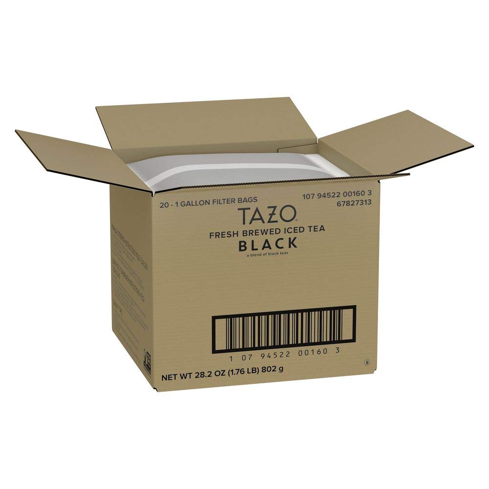 TAZO Fresh Brewed Black Iced Tea pitcher pour ideal for refreshing iced tea in cafes.