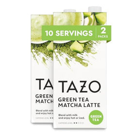TAZO Green Tea Matcha Latte concentrate bottle pour, quick latte base.