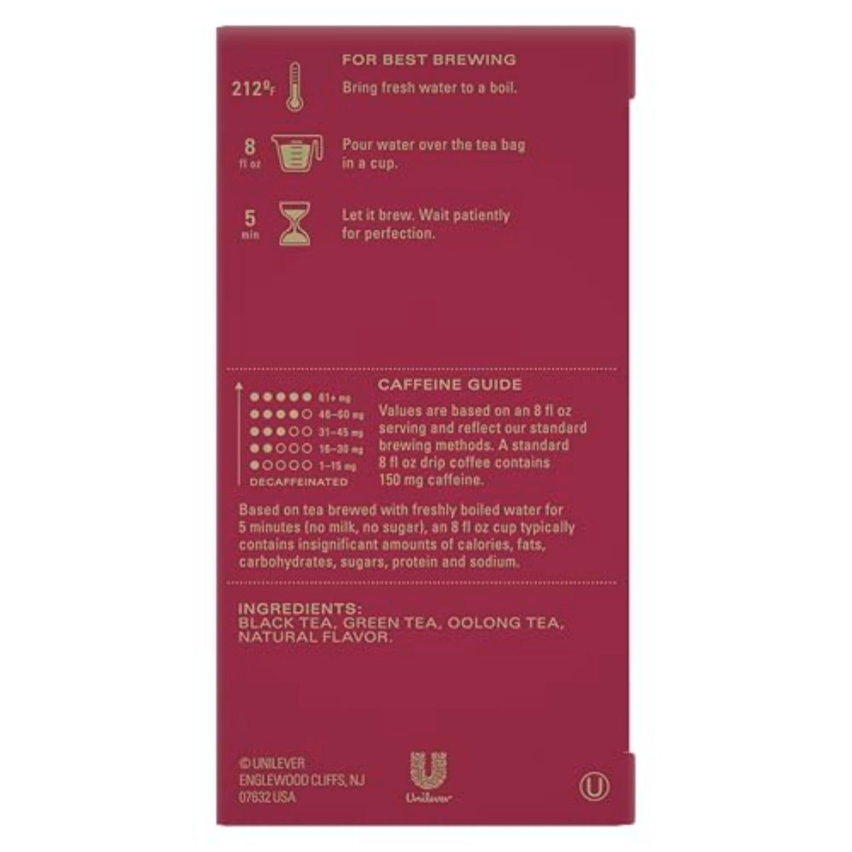 Brewing TAZO Joy: steep for 3–5 minutes for best flavor.