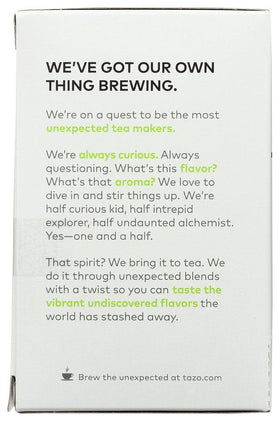 TAZO Organic Peachy Green Tea cup steep shows a balanced, aromatic brew.