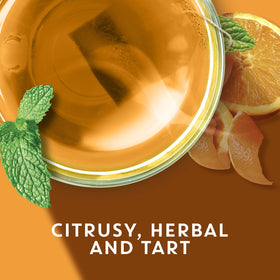 TAZO Herbal tea aroma invites a flavorful, unsweetened experience.