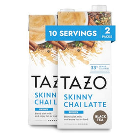 TAZO Skinny Chai Latte concentrate bottle pour for easy energy boost