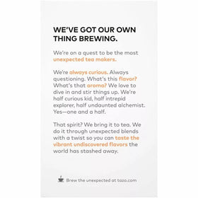 TAZO Wild Sweet Orange ingredients featuring lemongrass and citrus notes for a bright brew