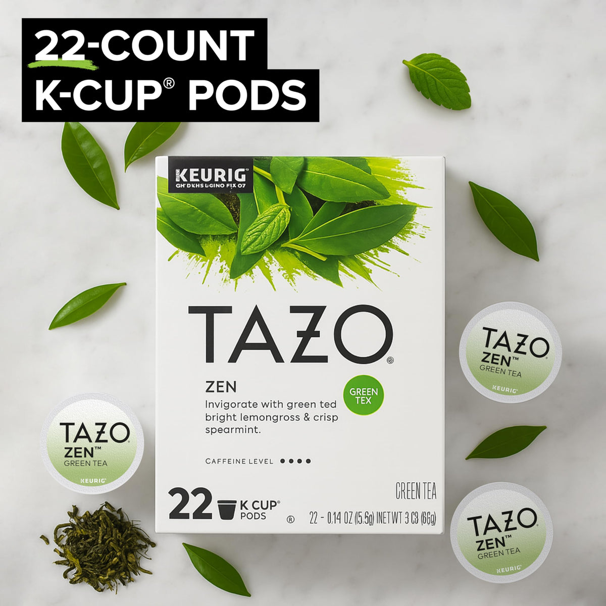 Keurig brewer ready to insert TAZO Zen Green Tea K-Cup