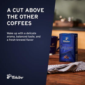Tchibo Exclusive coffee vacuum packs guard freshness, ensuring consistent flavor with every brew.
