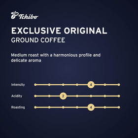 Tchibo Exclusive ground coffee in drip setup demonstrates versatile brewing